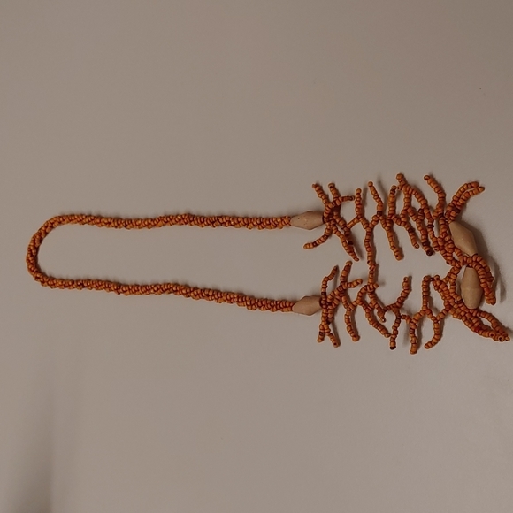 None Jewelry - 2/$30 Hand crafted Burnt Orange Seed Bead Necklace